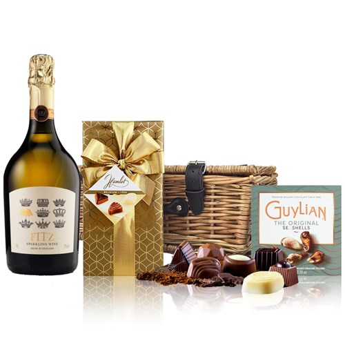 Fitz Brut White 75cl And Chocolates Hamper